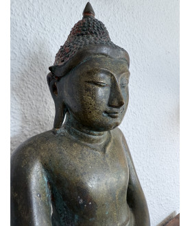 Sjælden Arakan Buddha i bronze – “earth touching” – Burma, 1700-1800-tallet, 35 cm - BR348