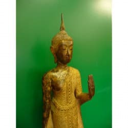 Antique Standing Bangkok Buddha in Bronze on Lotus Throne – Thailand, 19th Century, 82 cm - BR135