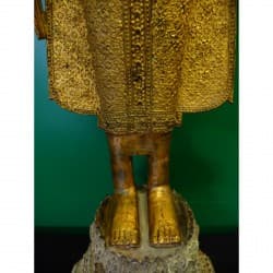 Antique Standing Bangkok Buddha in Bronze on Lotus Throne – Thailand, 19th Century, 82 cm - BR135