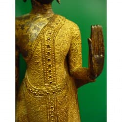 Antique Standing Bangkok Buddha in Bronze on Lotus Throne – Thailand, 19th Century, 82 cm - BR135
