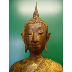 Antique Standing Bangkok Buddha in Bronze on Lotus Throne – Thailand, 19th Century, 82 cm - BR135