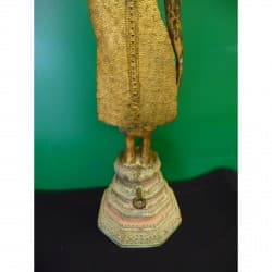 Antiker stehender Bangkok-Buddha aus Bronze auf Lotus-Thron – Thailand, 19. Jahrhundert, 82 cm - BR135