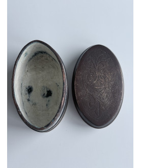 Antike Kupfer Limettenbox mit Herstellermarke – Sil-0169