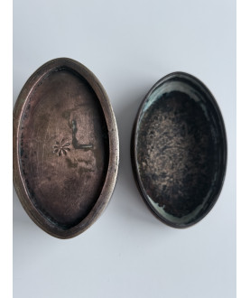 Antique Copper Lime Box with Maker’s Mark – Sil-0169