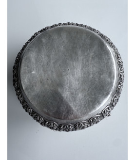 Antique Burmese silver bowl with court scenes – Sil-0208