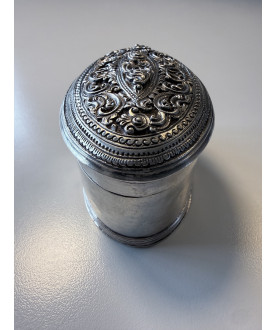 Antike burmesische Silberdose mit zwei Vögeln – Sil-0261