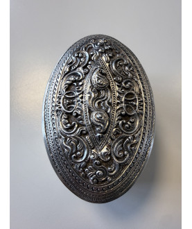 Antique Burmese silver box with two birds – Sil-0261