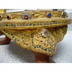 Gilded Lacquer Alms Bowl with Stones from Burma - boxes - 23