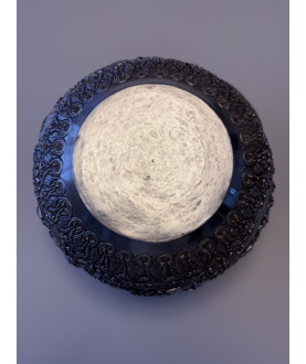 Große burmesische Silberschüssel mit 6 Szenen und Gruß – Sil-0267