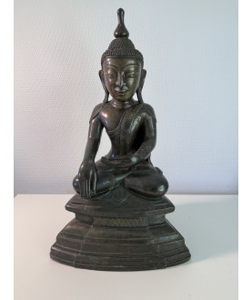 Shan Buddha aus Bronze – Burma, 18. Jahrhundert, 46 cm - BR363