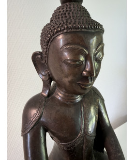Shan Buddha aus Bronze – Burma, 18. Jahrhundert, 46 cm - BR363
