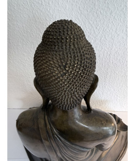 Mandalay Buddha i brunlig bronze – Burma, 1800-tallet - BR365