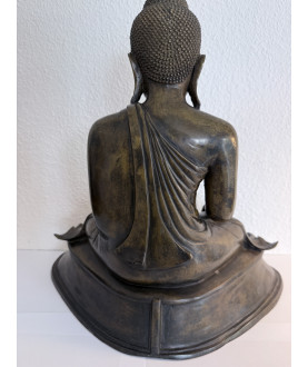 Mandalay Buddha i brunlig bronze – Burma, 1800-tallet - BR365