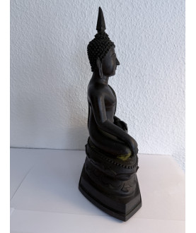 Ayutthaya-Buddha aus Bronze auf Thron – Thailand, Ende 18. Jahrhundert, 27 cm - BR366