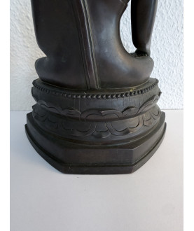 Ayutthaya Buddha i bronze på trone – Thailand, 1700-tallet, 27 cm - BR366