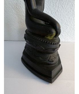 Ayutthaya Buddha i bronze på trone – Thailand, 1700-tallet, 27 cm - BR366