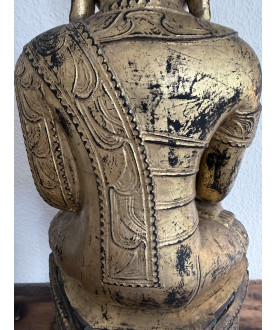 Shan Buddha – delvist forgyldt, Burma, 1800-tallet, - T149