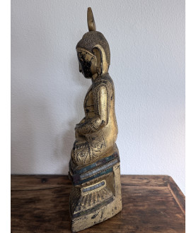 Shan Buddha – delvist forgyldt, Burma, 1800-tallet, - T149