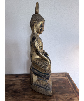Shan Buddha – delvist forgyldt, Burma, 1800-tallet, - T149
