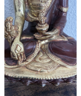 Medicin Buddha i bronze/kobber med lueforgyldning – Nepal - BR369