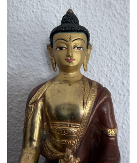 Medicine Buddha (Bhaisajyaguru) in Bronze/Copper with Fire Gilding – Nepal - BR369