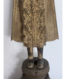 Standing Bangkok Buddha on Lotus Throne – Blessing Pose, Thailand, 19th Century, 82 cm - BR370
