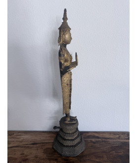 Standing Bangkok Buddha on Lotus Throne – Blessing Pose, Thailand, 19th Century, 82 cm - BR370