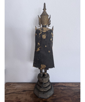 Standing Bangkok Buddha on Lotus Throne – Blessing Pose, Thailand, 19th Century, 82 cm - BR370