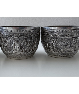 4 Water Silver Bowls – Sil-0269
