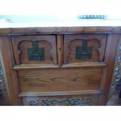 Antique Chinese Elm Table with Drawers - M-026