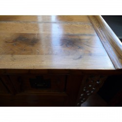 Antique Chinese Elm Table with Drawers - M-026