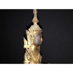 Antiker Bangkok Buddha in teilweise vergoldeter Bronze – Thailand, Spätes 19. / Frühes 20. Jahrhundert, 19 cm – BR167