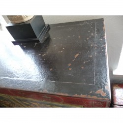 Antique Chinese Elm Cabinet with Decorative Finish - M-013