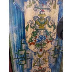 Antique Chinese Elm Cabinet with Decorative Finish - M-013