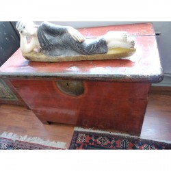 Antike chinesische Truhe aus Ulme mit schöner Patina - M-012