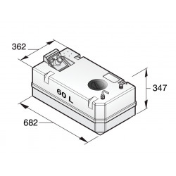 VETUS diesel fuel tank incl. connections, 60 litre, for 10 mm hose