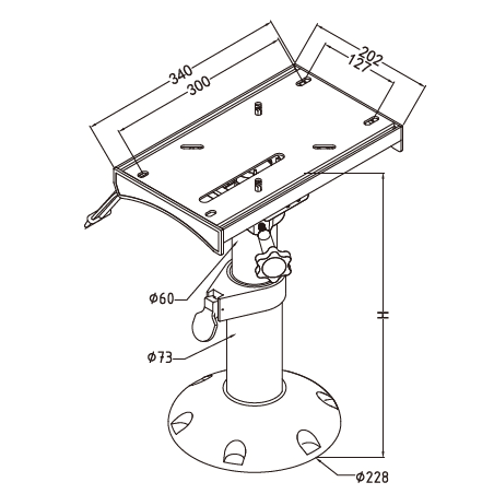 Stolestativ med slide og justerbar højde - 2