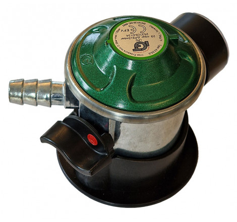 Gas regulator Jumbo click on med manometer og slangestuds - 3
