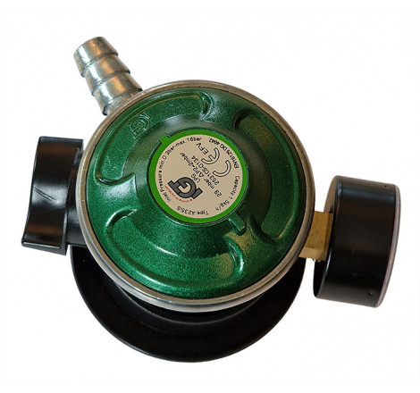 Gas regulator Jumbo click on med manometer og slangestuds - 3
