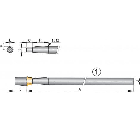 VETUS propeller shaft, duplex stainless steel, 35 mm, length 3000 mm - 1