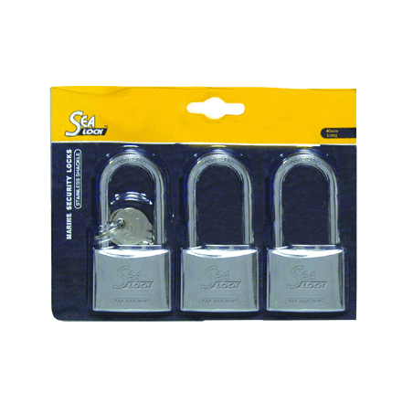 SeaLock Hængelås, lang bøjle, 3 stk - 1
