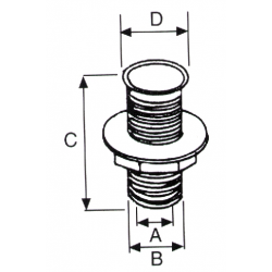 Skroggennemføring hvid plast CE godkendt - 1