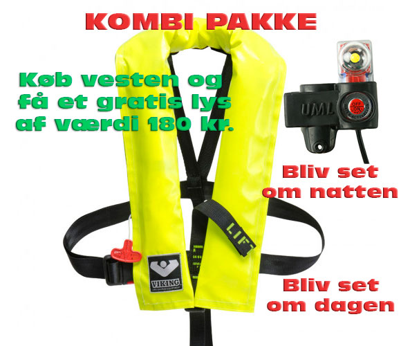 Viking Legacy gul vest med redningsvest lys