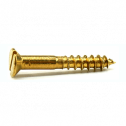 Messing træskrue undersænket med lige kærv - 1