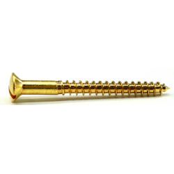 Mässing träskruv linshuvud med rakt spår Din 95 LH - 1