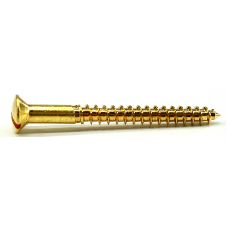 Mässing träskruv linshuvud med rakt spår Din 95 LH - 13