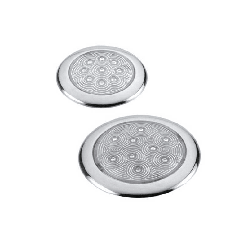 LED-taklampa med kant i rostfritt stål för utanpåliggande montering diameter 134 mm - 1