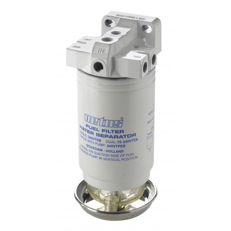 VETUS vattenavskiljare/bränslefilter, enkel, 10 mikron, max. 380 l/h
