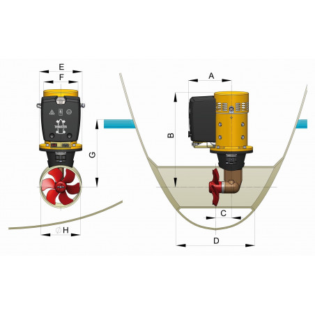 VETUS bow thruster 125 kgf, 12 Volt