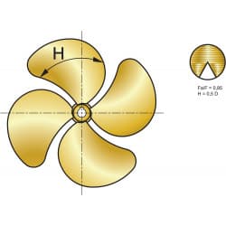 VETUS 4-bladig propeller P4G, 21" x 26", vänsterhänt